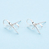 Brass Stud Earring Findings X-KK-S350-013S-2