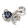 Rack Plating Alloy Enamel European Dangle Charms PALLOY-A009-18P-2