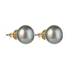 Natural Pearl Rondelle Stud Earrings EJEW-JE04585-02-1