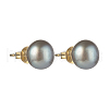 Natural Pearl Rondelle Stud Earrings EJEW-JE04585-02-1