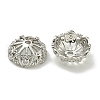 Rack Plating Brass Micro Pave Clear Cubic Zirconia Bead Caps KK-K386-13P-2