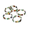 Natural Gemstone Rectangle Beaded Stretch Bracelet for Women BJEW-E379-06A-1