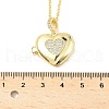 Brass Micro Pave Clear Cubic Zirconia Heart Locket Pendant Necklaces for Women NJEW-S449-04B-G-5