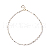 Natural Shell Oval Beaded Necklaces NJEW-JN04626-4
