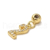 925 Sterling Silver Micro Pave Clear Cubic Zirconia European Dangle Charms STER-A045-01G-2-2
