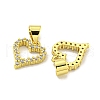 Rack Plating Brass Micro Pave Clear Cubic Zirconia Pendant KK-B091-32G-2