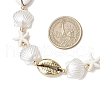 Summer Synthetic Turquoise Starfish & Natural Cowrie Shell & White Imitation Pearl Adjustable Beaded Necklaces NJEW-JN05270-01-3