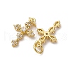 Brass Micro Pave Cubic Zirconia Pendants KK-P308-25G-2