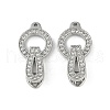 Brass Clear Cubic Zirconia Fold Over Clasps KK-Z078-09P-1
