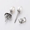 Mother's Day Jewellery Natural Cultured Freshwater Pearl Ear Studs EJEW-JE01814-2