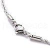 Non-Tarnish 304 Stainless Steel Rope Chain Necklaces STAS-G244-85P-2