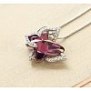 Butterfly Brass Pave Glass Birth Stone Pendant Necklaces FS-WG3BB0A-09-1