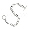 Tarnish Resistant 304 Stainless Steel Paperclip Chain Bracelets BJEW-O186-03P-3
