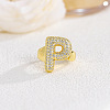 Brass Micro Pave Clear Cubic Zirconia Cuff Rings FS-WGF2B82-13-1