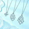 3Pcs 3 Style 304 Stainless Steel Empty Macrame Pouch Pendant Singapore Chain Necklaces NJEW-JN05285-1