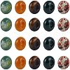 Natural Brecciated Jasper & Yellow Jade & Tiger Eye & Indian Agate & Black Agate(Dyed & Heated) European Beads G-NB0001-42-1