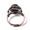 Adjustable Natural & Synthetic Gemstone Round Finger Rings RJEW-T020-01R-5