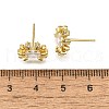 Brass Micro Pave Clear Cubic Zirconia Stud Earrings EJEW-H157-03G-02-5