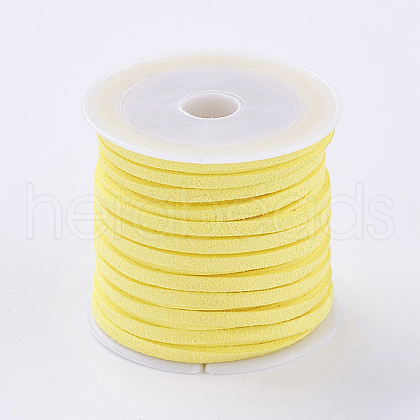 3x1.5mm Yellow Flat Faux Suede Cord X-LW-R003-38-1