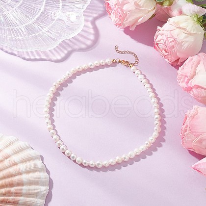 Natural Cultured Freshwater Pearl Two Sides Polished Beaded Necklaces for Women NJEW-JN05334-01-1