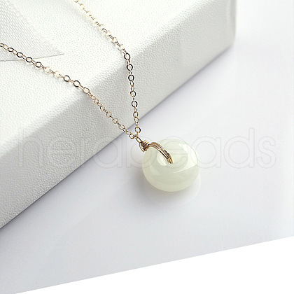 Glass Donut Pendant Necklaces FS-WGA083C-04-1