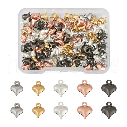 Beadthoven 100Pcs 5 Color Stainless Steel Pendants STAS-BT0001-14-1