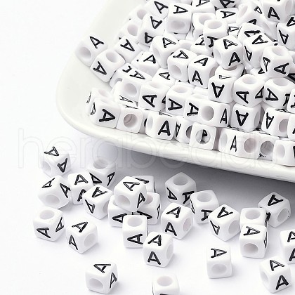 Letter Acrylic European Beads X-OPDL-R050-10mm-A-1