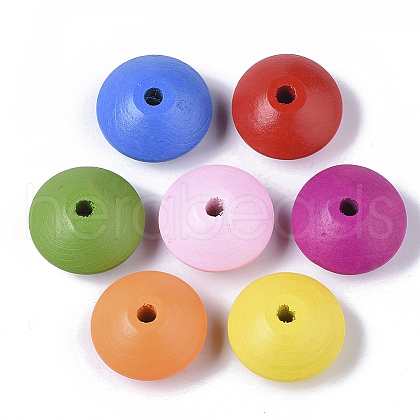 Spray Painted Natural Maple Wood Beads X-WOOD-T019-29-1