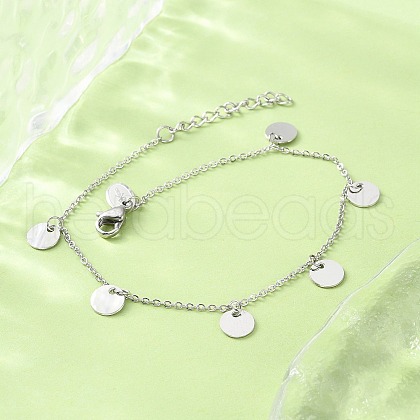 304 Stainless Steel Cable Chain Bracelets for Women BJEW-A036-25P-1