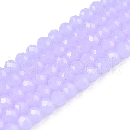 Imitation Jade Glass Beads Strands X-GLAA-T023-4mm-C01-1