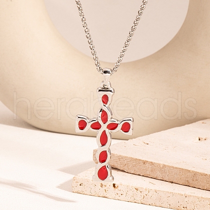 Stainless Steel Enamel Cross Pendant Necklaces YT7190-5-1
