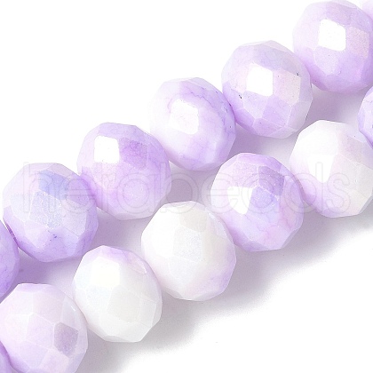 Electroplate Handmade Lampwork Beads Strands LAMP-S068-11B-1