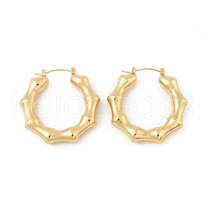304 Stainless Steel Polygon Hoop Earrings EJEW-Q011-13G-1-1