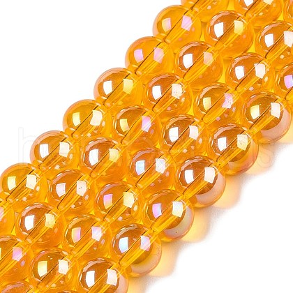 Electroplate Transparent Glass Beads Strands X-GLAA-T032-T8mm-AB11-1