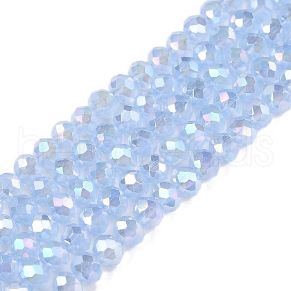 Electroplate Glass Beads Strands EGLA-A044-J4mm-B03-1