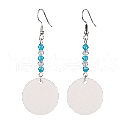 Blank Acrylic Dangle Earrings EJEW-JE05665-02-1