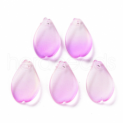 Transparent Spray Painted Glass Pendants GLAA-S190-014A-04-1