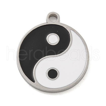 316 Surgical Stainless Steel Enamel Pendants STAS-M073-23P-1