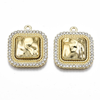 Rack Plating Alloy Crystal Rhinestone Pendants PALLOY-S132-220A-RS-1