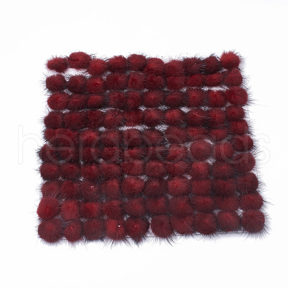 Faux Mink Fur Ball Decoration X-FIND-S267-2.5cm-06-1