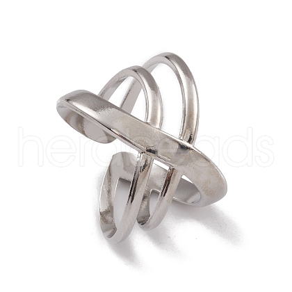Non-Tarnish 304 Stainless Steel Cuff Rings RJEW-G285-37P-1