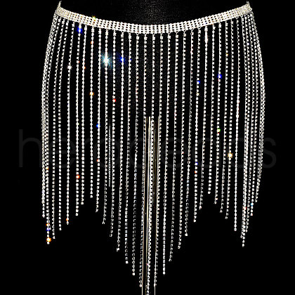 Full Crystal Rhinestone Tassel Skirt Body Chains WGA3B2D-15-1