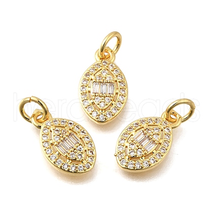 Brass Micro Pave Cubic Zirconia Pendants KK-U072-12G-1