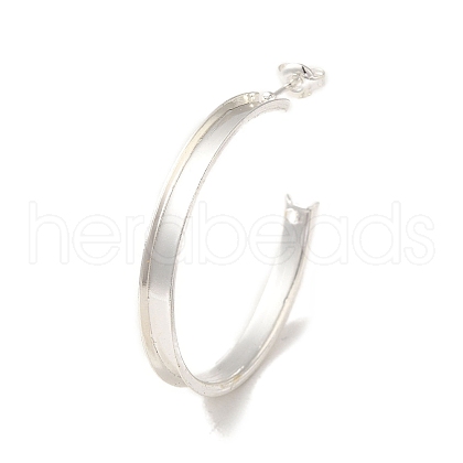 Rack Plating Iron Stud Half Hoop Earrings EJEW-M254-02S-1