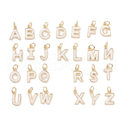 Rack Plating Brass Letter Pendants KK-I687-01G-1