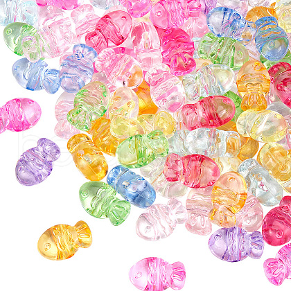 SOFPLATE 100Pcs Transparent Acrylic Beads TACR-SP0001-24-1