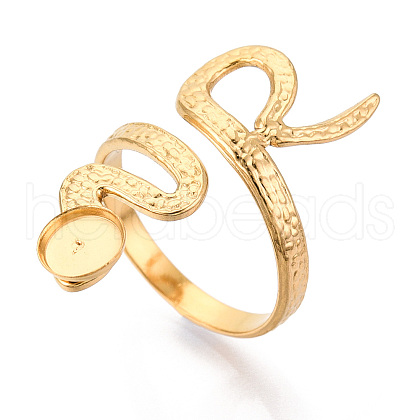 Snake 304 Stainless Steel Cuff Ring Components STAS-T066-28G-1