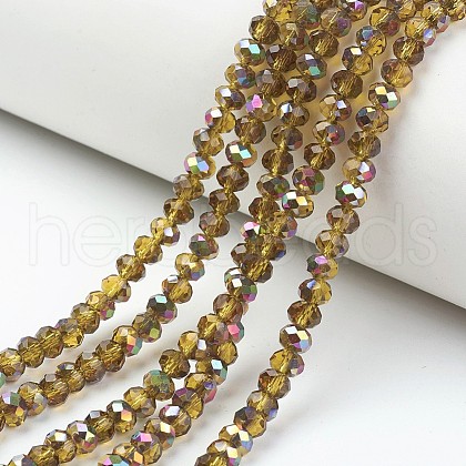 Electroplate Transparent Glass Beads Strands EGLA-A034-T3mm-R04-1