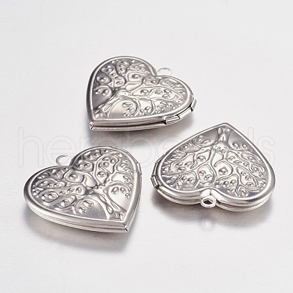 316 Stainless Steel Locket Pendants STAS-G168-06P-1