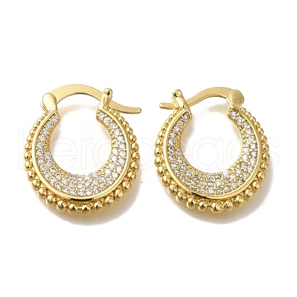 Rack Plating Brass Micro Pave Clear Cubic Zirconia Earrings EJEW-U011-06G-1